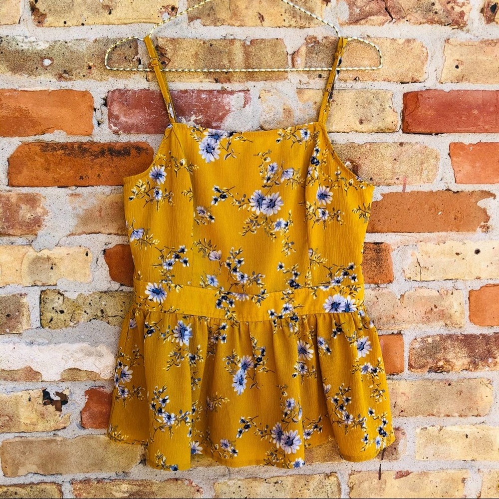 Yellow Floral Tank Top